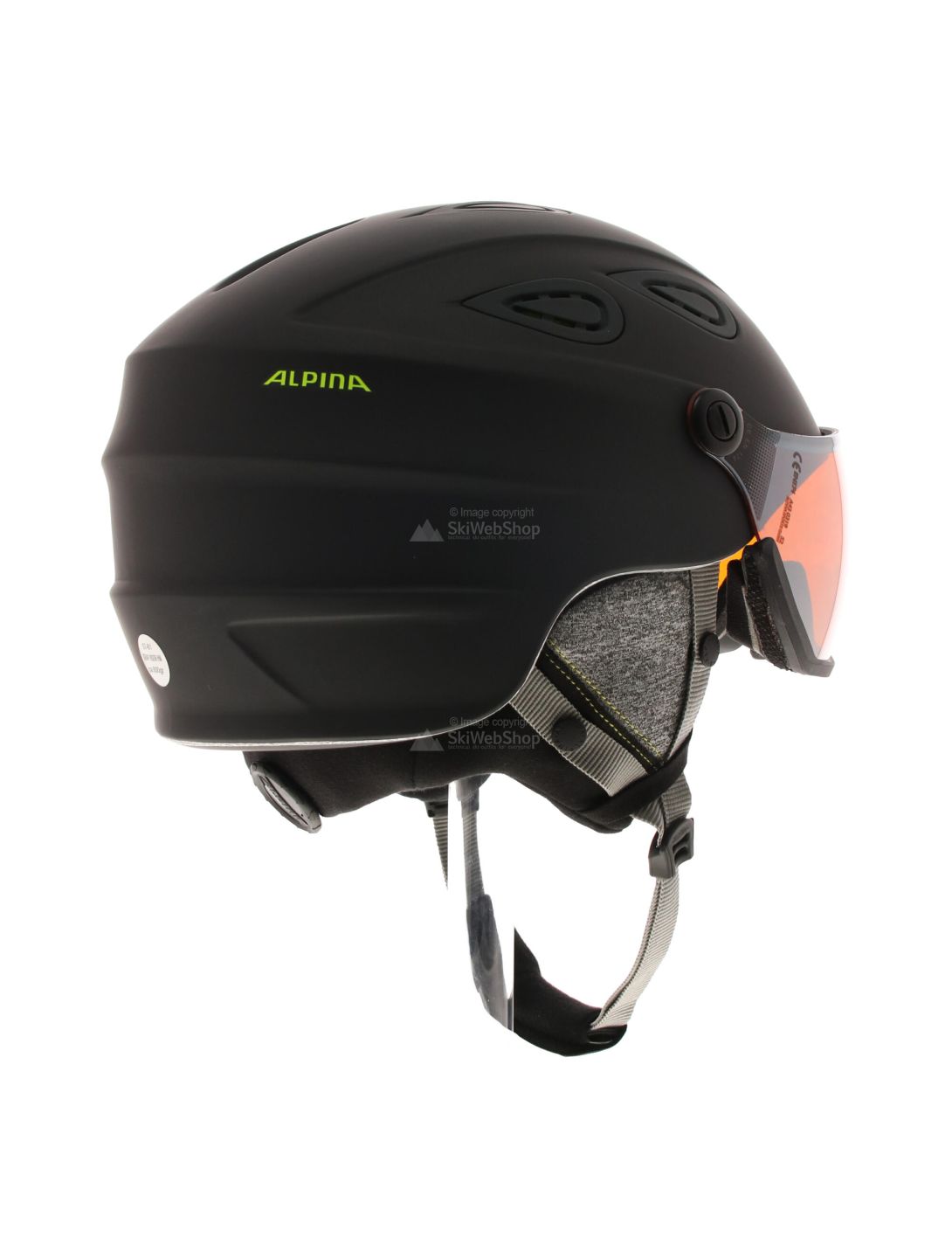 Alpina Grap Visor 2 0 HM Ski Helmet With Visor Unisex Charcoal Neon