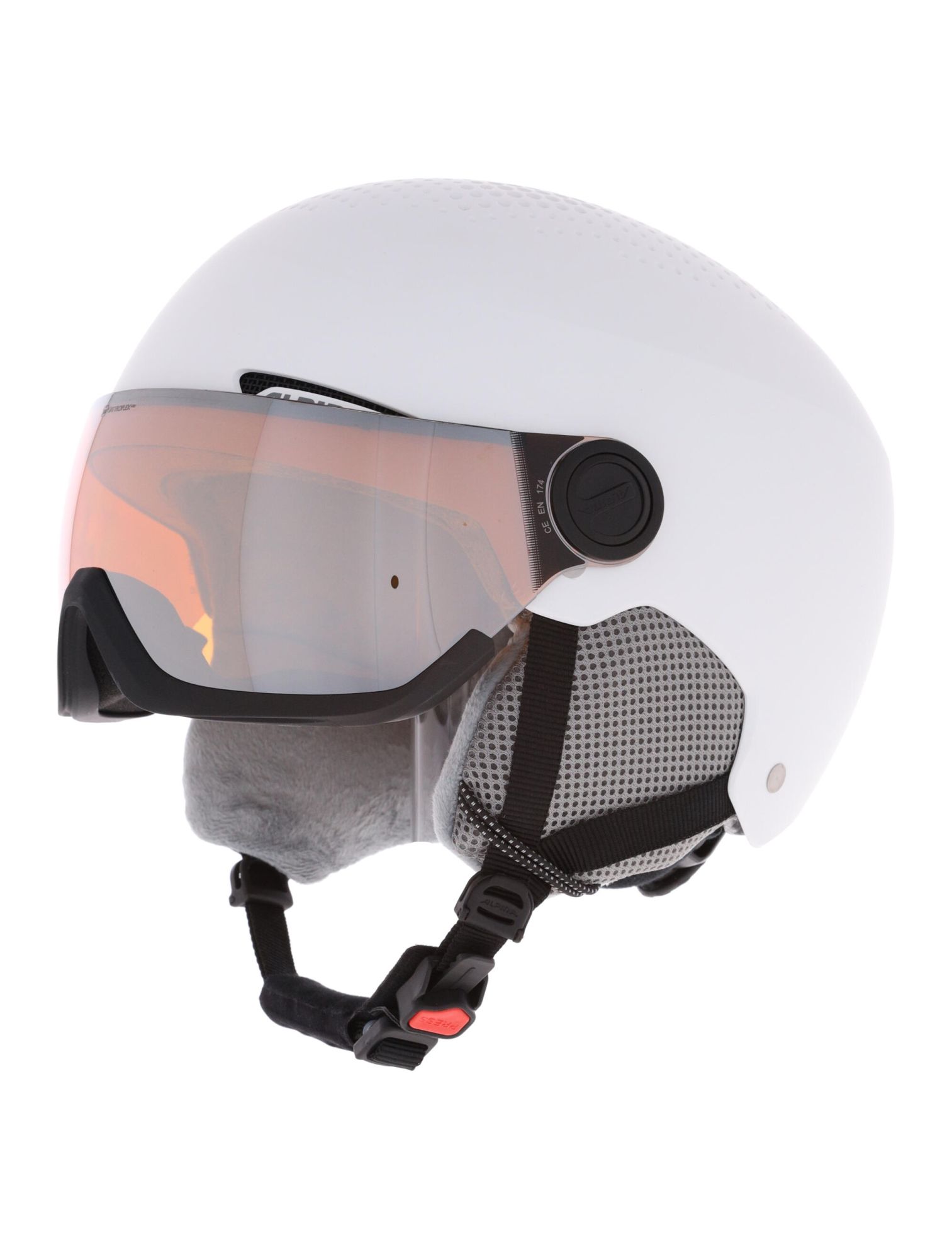 Alpina, Arber Visor Q Lite ski helmet with visor unisex matt white ...