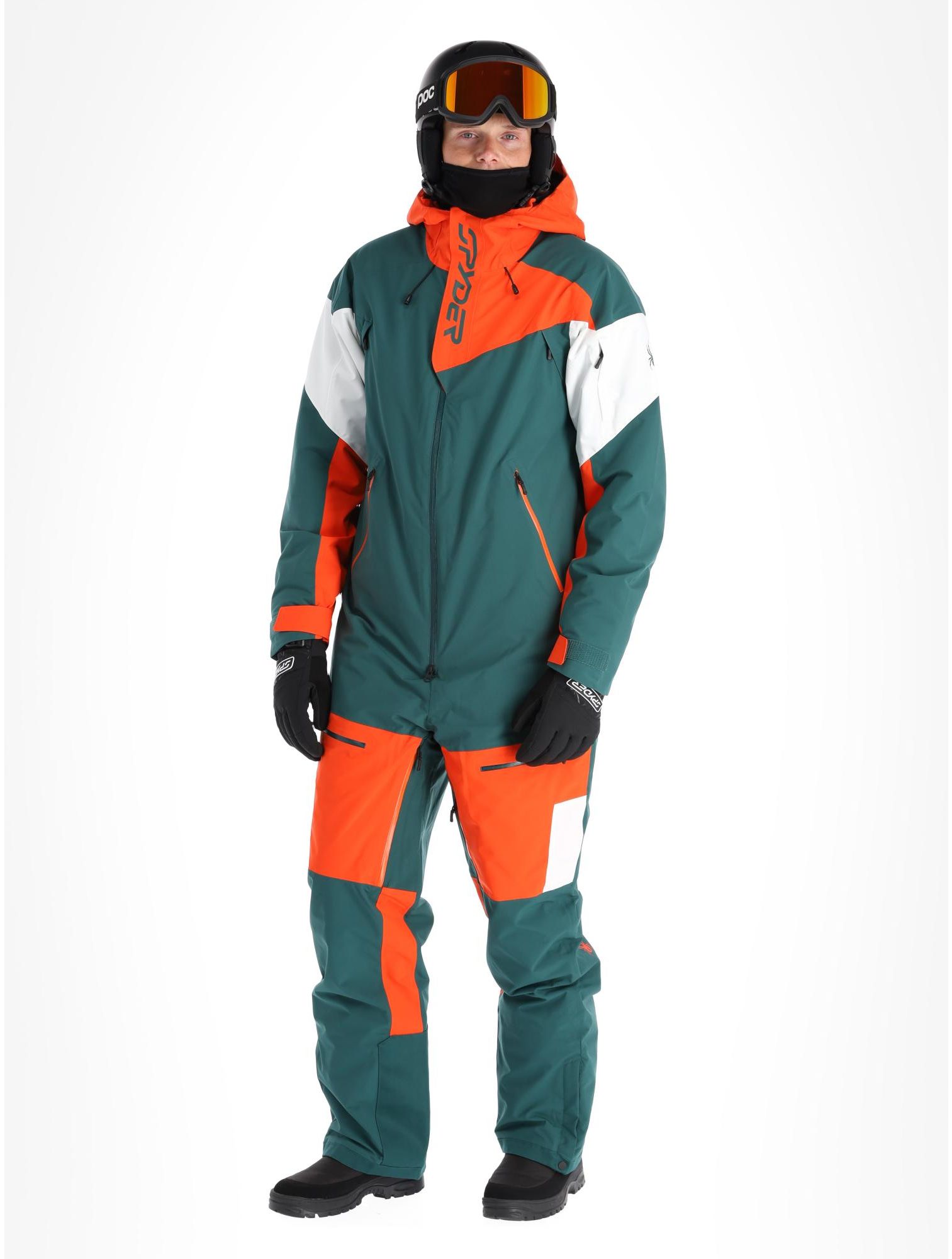 Spyder, Utility Snowsuit ski suit men Cypress Green green, orange ...