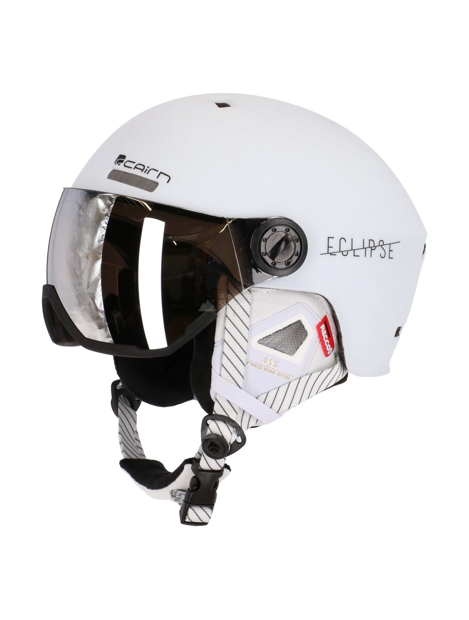 Cairn, Eclipse Rescue, ski helmet with visor, mat white | SkiWebShop