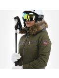 Thumbnail Almgwand, Stongerhohe ski jacket women olive green, grey 