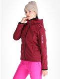 Thumbnail CMP, 39A5006M softshell ski jacket women Anemone Melange / Festival red 