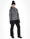 Thumbnail CMP, 39A5006M softshell ski jacket women Black Mel. Melon black, orange 