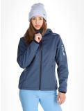 Thumbnail CMP, 39A5006M softshell ski jacket women Blue Melange / Niagara blue 