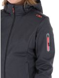 Thumbnail CMP, 39A5006M softshell ski jacket women Titanium Melange / Red Fluo grey, red 