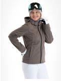 Thumbnail CMP, 39A5006M softshell ski jacket women Sesam Mel Black beige, black 