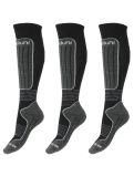 Thumbnail Deluni, Luca 3 Pair ski socks 3 pair kids Black With Grey Lines black, grey 