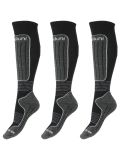 Thumbnail Deluni, Gaia 3 pair ski socks 3 pair unisex Black With Grey Lines black, grey 