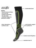 Thumbnail Deluni, Gaia 3 pair ski socks 3 pair unisex Black With Neon Green Lines black, green 