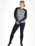 Thumbnail Helly Hansen, W Lifa Merino Midweight Graphics Crew thermal shirt women Navy Star Pixel blue 