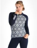 Thumbnail Helly Hansen, W Lifa Merino Midweight Graphics Crew thermal shirt women Navy Star Pixel blue 