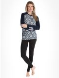 Thumbnail Helly Hansen, W Lifa Merino Midweight Graphics Crew thermal shirt women Navy Star Pixel blue 