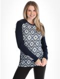 Thumbnail Helly Hansen, W Lifa Merino Midweight Graphics Crew thermal shirt women Navy Star Pixel blue 