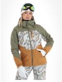 Thumbnail O'Neill, Carbonite ski jacket women Deep Lichen Green Colour Block green, orange, white 