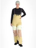 Thumbnail Picture, Elwy BIB ski pants women Hemp Roebuck Lime Cream brown 