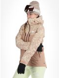 Thumbnail Picture, Exa ski jacket women Textury Print Roebuck brown 