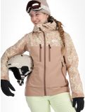 Thumbnail Picture, Exa ski jacket women Textury Print Roebuck brown 