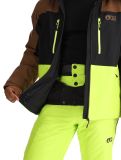 Thumbnail Picture, Object ski jacket men Cocoa Brown Black Acid Lime black, brown, yellow 