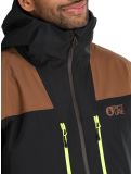 Thumbnail Picture, Object ski jacket men Cocoa Brown Black Acid Lime black, brown, yellow 