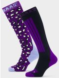 Thumbnail Poederbaas, Panther Ski Socks 2-pack ski socks 2-pack unisex Purple Multi multicolor, purple 