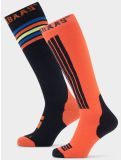 Thumbnail Poederbaas, Striped Ski Socks 2-pack ski socks 2-pack unisex Orange Multi multicolor, orange 