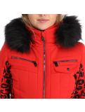 Thumbnail Poivre Blanc, Stretch Ski Overall ski suit women leopard scarlet red 