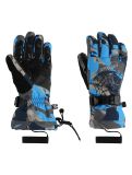 Thumbnail Spyder, Overweb ski gloves kids Camouflage Aether Blue blue 