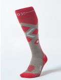 Thumbnail Stox, Merino Skiing compression socks women Taupe / Red grey, red 