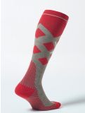 Thumbnail Stox, Merino Skiing compression socks women Taupe / Red grey, red 