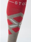 Thumbnail Stox, Merino Skiing compression socks women Taupe / Red grey, red 