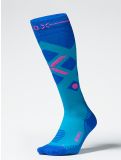 Thumbnail Stox, Merino Skiing compression socks women Turquoise / Cobalt blue 