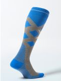 Thumbnail Stox, Merino Skiing compression socks men Taupe / Cobalt blue, grey 