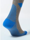 Thumbnail Stox, Merino Skiing compression socks men Taupe / Cobalt blue, grey 