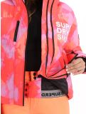 Thumbnail Superdry, Hooded Ski Boxy Puffer ski jacket women Brush Camo Coral pink 