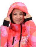 Thumbnail Superdry, Hooded Ski Boxy Puffer ski jacket women Brush Camo Coral pink 