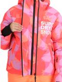 Thumbnail Superdry, Hooded Ski Boxy Puffer ski jacket women Brush Camo Coral pink 