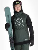 Thumbnail Watts, ORBITAL softshell ski jacket men Forest / White black, green, white 