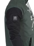 Thumbnail Watts, ORBITAL softshell ski jacket men Forest / White black, green, white 