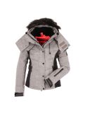 Thumbnail Superdry, Snow Puffer ski jacket, women, light grey grit/fluro coral 