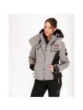 Thumbnail Superdry, Snow Puffer ski jacket, women, light grey grit/fluro coral 