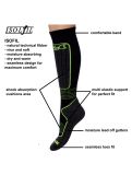 Thumbnail Deluni, Gaia ski socks unisex Black With Neon Green Lines black, green 