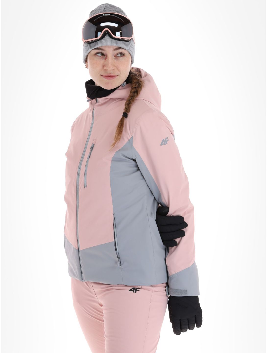 4F, Jacket  F121 ski jacket women Light Pink grey, pink 