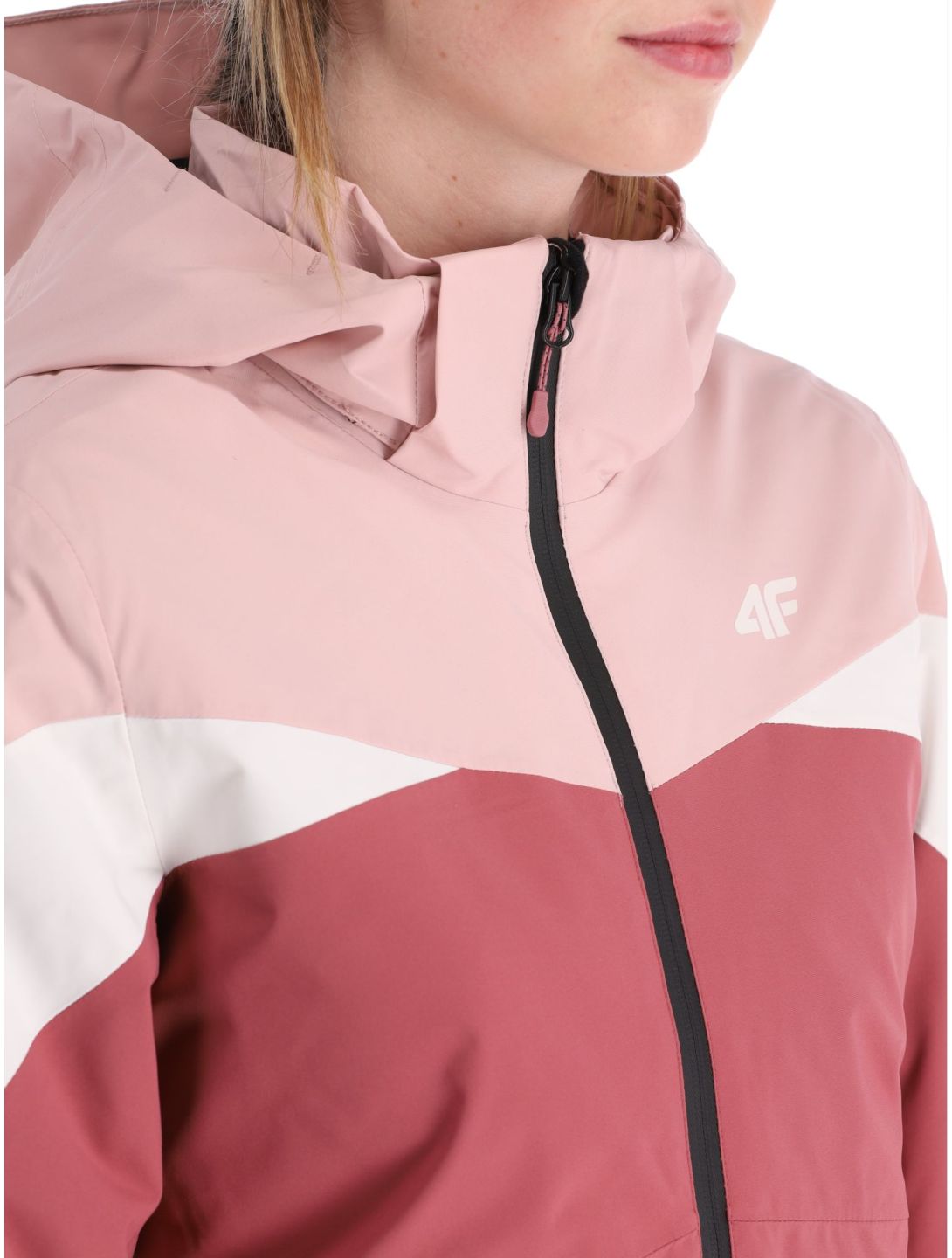 4F, Technical Jacket  F344 ski jacket women Dark Pink beige, pink 