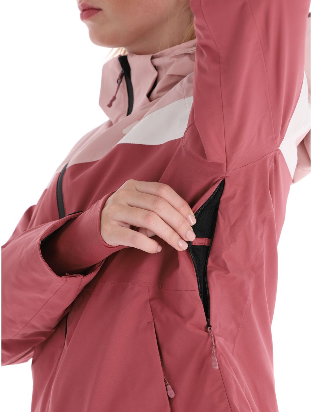 4F, Technical Jacket  F344 ski jacket women Dark Pink beige, pink 