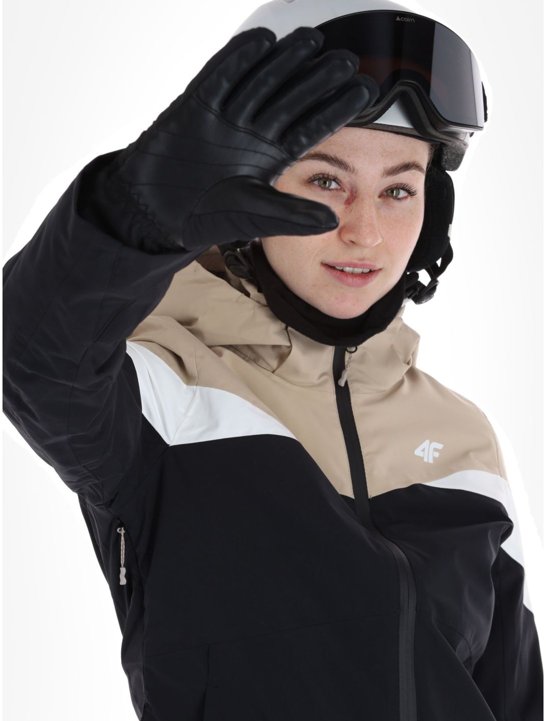 4F, Technical Jacket  F344 ski jacket women Light Brown black, brown 