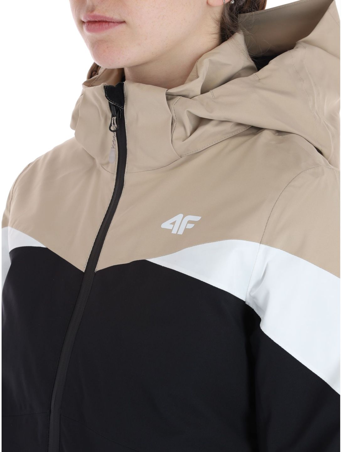 4F, Technical Jacket  F344 ski jacket women Light Brown black, brown 