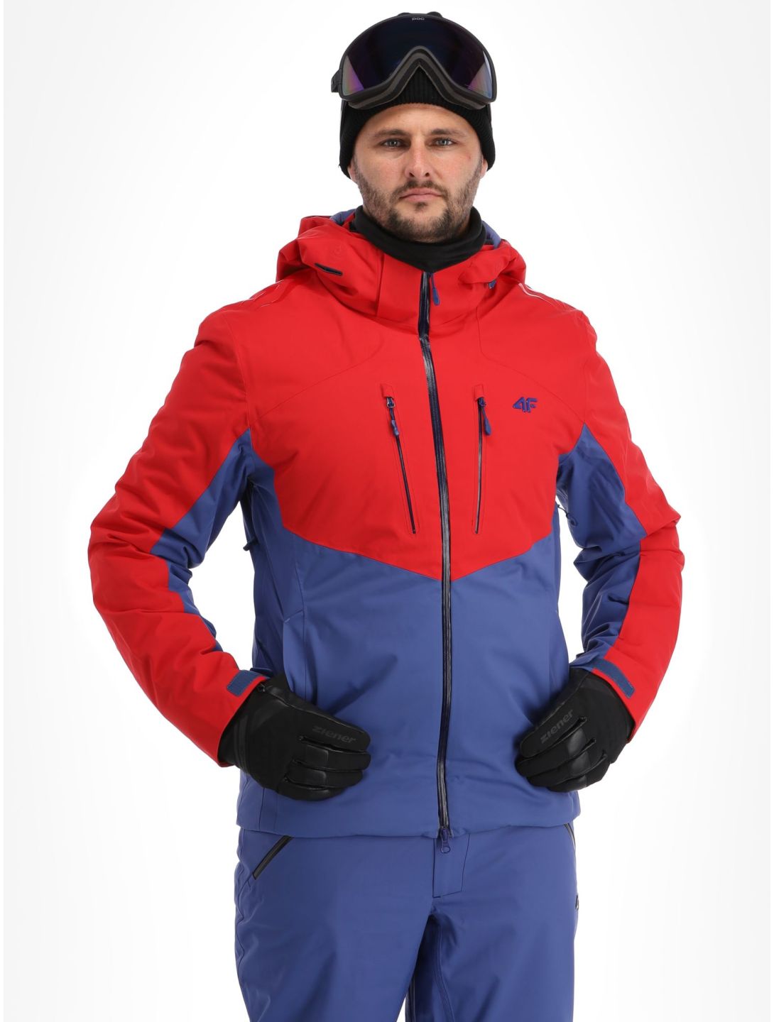 4F, Technical Jacket  M284 ski jacket men Dark Red blue, red 