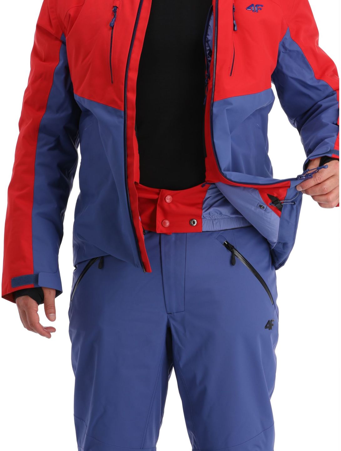 4F, Technical Jacket  M284 ski jacket men Dark Red blue, red 