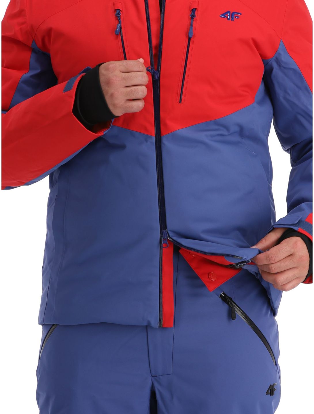 4F, Technical Jacket  M284 ski jacket men Dark Red blue, red 