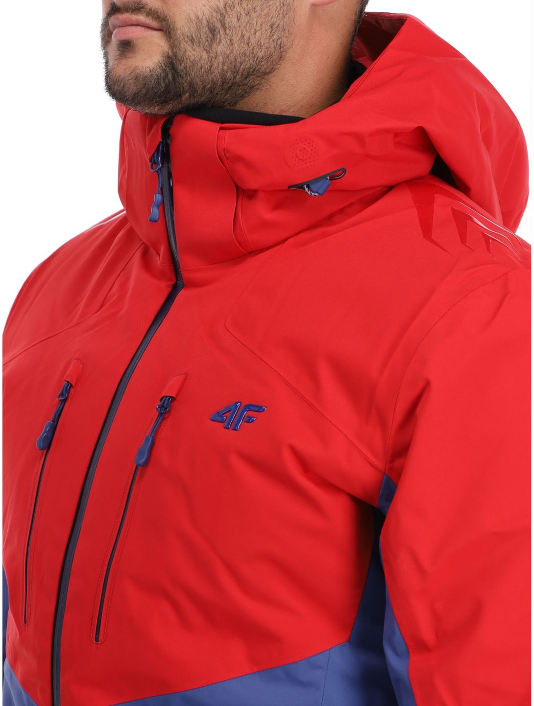 4F, Technical Jacket  M284 ski jacket men Dark Red blue, red 